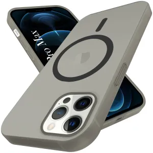 For Apple iPhone 12 Pro Max Back Cover Case (Frosted Matte Feel | MagSafe Compatible Wireless Charging | Polycarbonate Material) Hybrid Surface Layer Minimal Touch