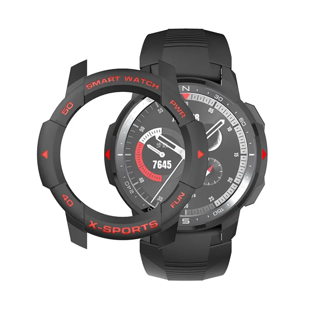 Screen Protector Compatible Honor Watch GS Pro PC Hard Case (Black/Red)