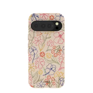 Seashell Petals Sketch Google Pixel 10/10 Pro Case Clear View Durable structure