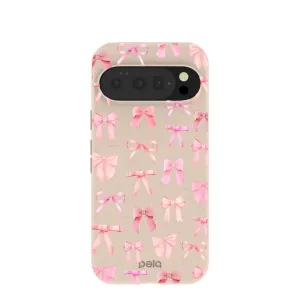 Seashell Rosy Bows Google Pixel 10/10 Pro Case Gloss Finish