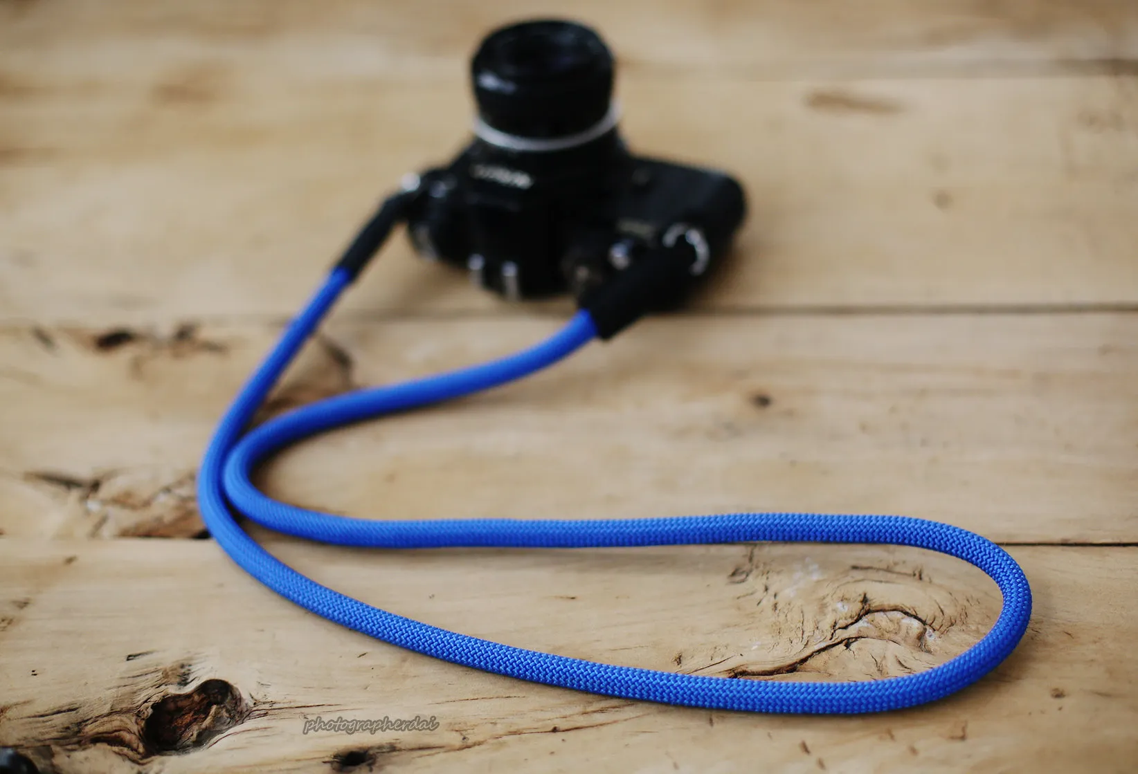 Fitness use Phone Holder Camera neck strap handmade light blue climbing rope | windmup