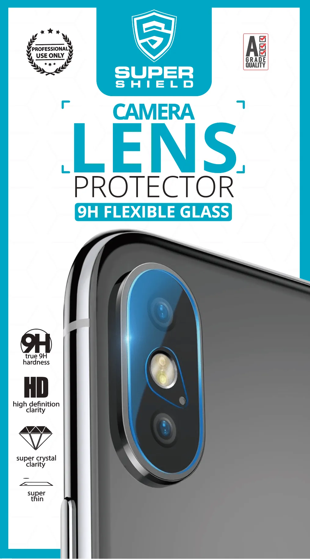 easy apply screen film Anti-Shock Camera Lens Protector Film for iPhone