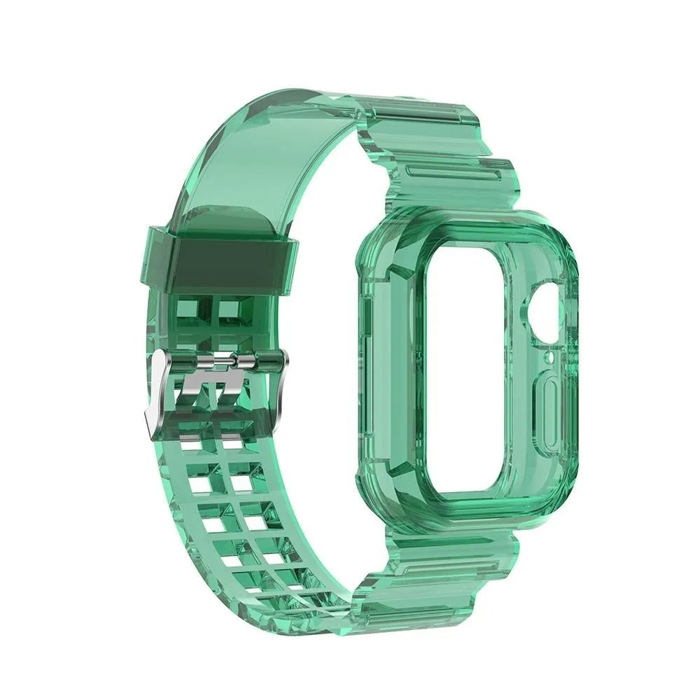 All Season Use Apple Watch Transparent TPU Strap (Transparent Green)