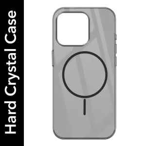 Stylish frame Protective Frame Design For Apple iPhone 15 Pro Back Cover Case (Crystal Clear Case | MagSafe Wireless Charging Support | Hard Anti Yellow | Camera Protection Bump)