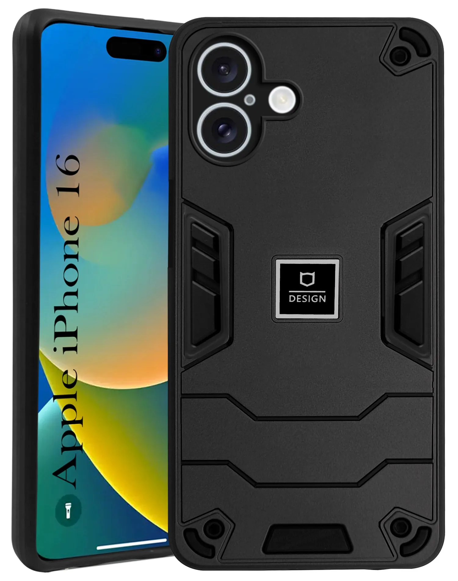 For Apple iPhone 16 Back Cover Case (Lightweight Hybrid Shockproof Polycarbonate) Creative Design