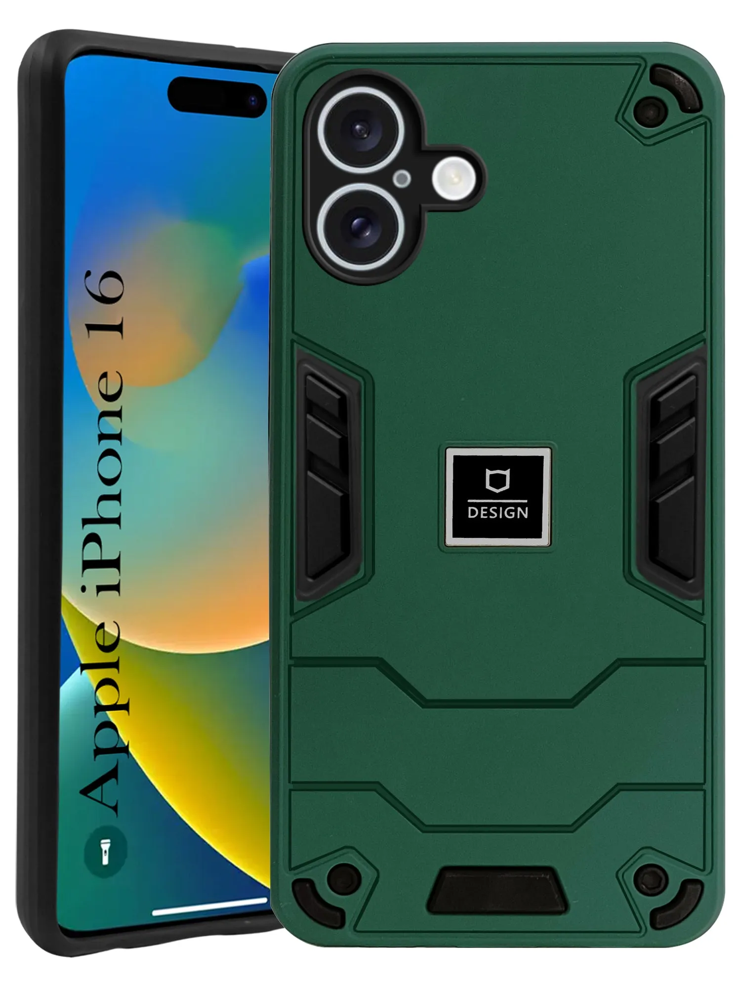 Minimal Shield Protective Edge For Apple iPhone 16 Back Cover Case (Lightweight Hybrid Shockproof Polycarbonate)