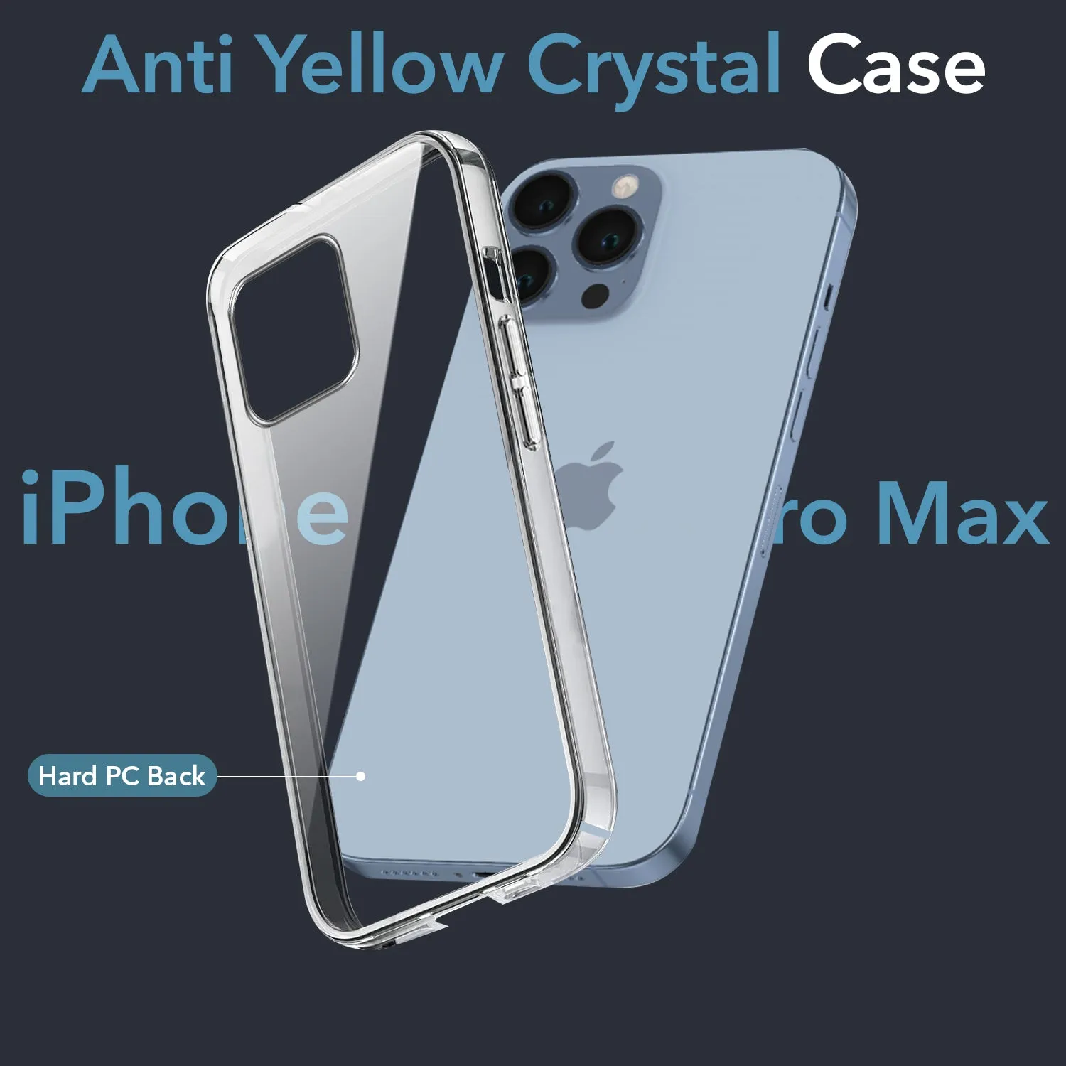 Smooth Touch Stylish Form For Apple iPhone 13 Pro Max Back Cover Case (Hard Anti Yellow Clear Case | Drop & Camera Protection | Shockproof Polycarbonate)