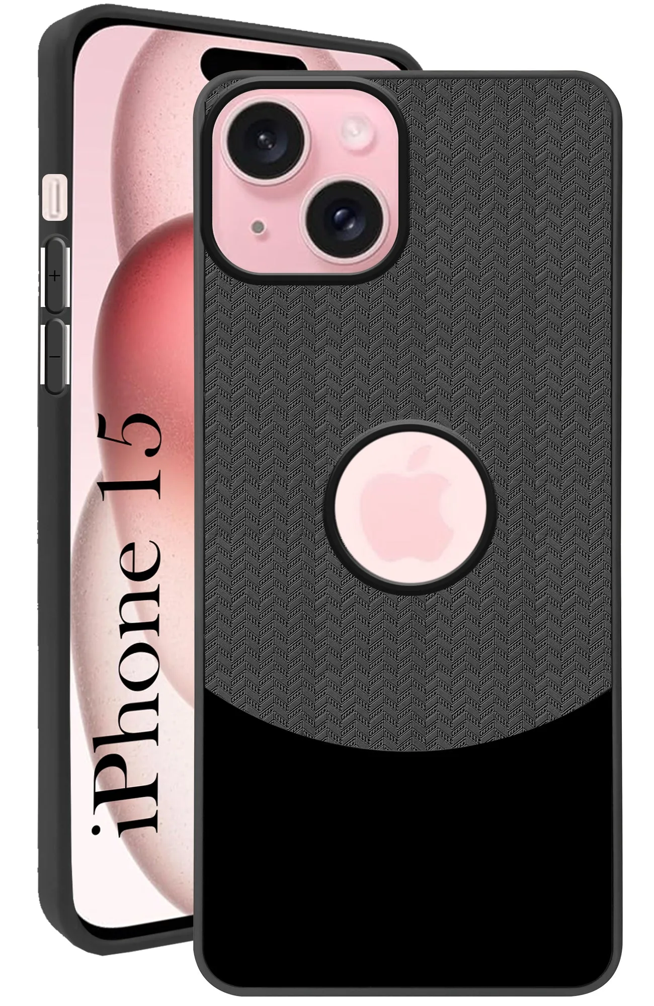 Tactile Buttons For Apple iPhone 15 Back Cover Case (Elegant PU Leather Finish | Premium Minimalist Professional | Camera Protection Bump)