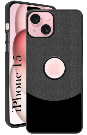 Tactile Buttons For Apple iPhone 15 Back Cover Case (Elegant PU Leather Finish | Premium Minimalist Professional | Camera Protection Bump)