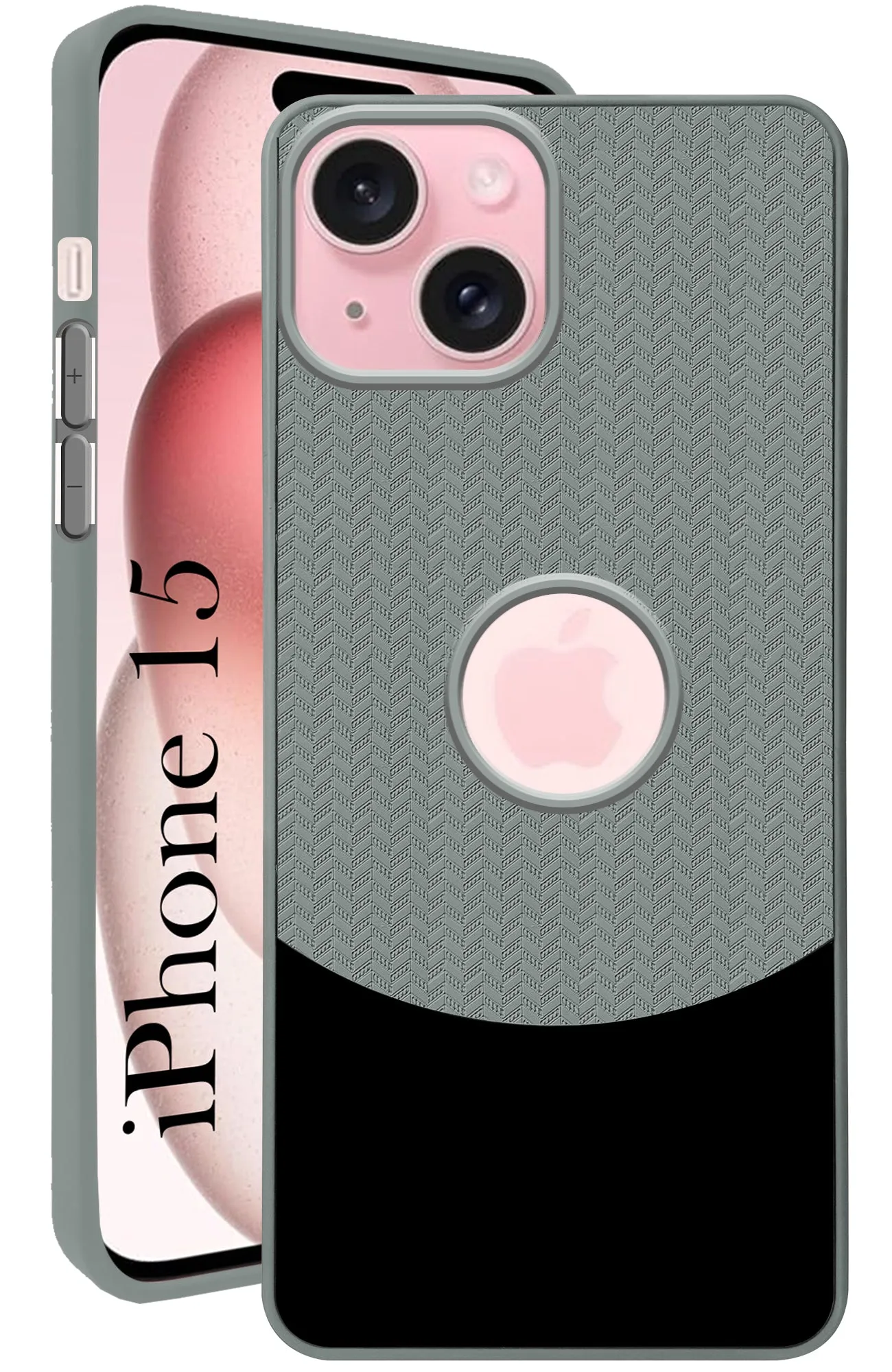 For Apple iPhone 15 Back Cover Case (Elegant PU Leather Finish | Premium Minimalist Professional | Camera Protection Bump) Ergonomic grip Minimal Pattern Texture