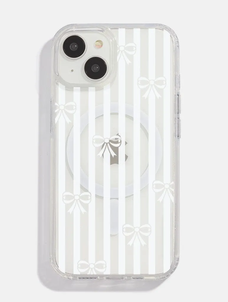 Bow Stripe MagSafe iPhone Case Frosted Finish