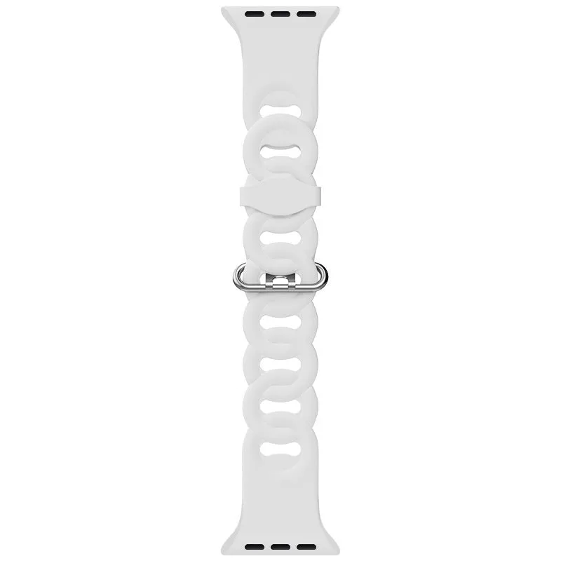 Daily Use Option Apple Watch Silicone Chain Strap (White)
