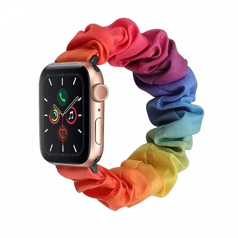 Apple Watch Scrunchie Strap (Rainbow) Casual Lifestyle Premium Wear