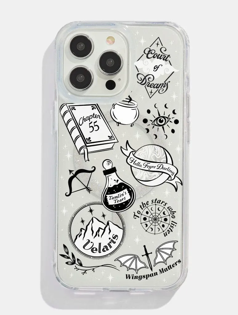 Trendy Accessory Hybrid Shield ACOTAR Sticker Glitter MagSafe iPhone Case