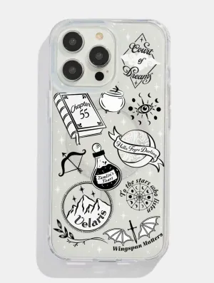 ACOTAR Sticker Glitter MagSafe iPhone Case Stylish Detail Layer