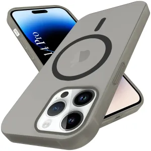 For Apple iPhone 14 Pro Back Cover Case (Frosted Matte Feel | MagSafe Compatible Wireless Charging | Polycarbonate Material) Portable Grip