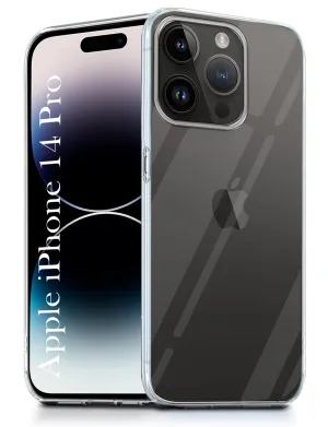 For Apple iPhone 14 Pro Back Cover (Silicone Clear Shockproof Case with Camera Protection | Soft and Flexible | Transparent) Shock absorption Luxury Texture Design