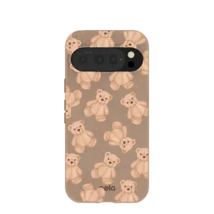 Minimal Aesthetic Bold Look Chocolate Brown Teddy Love Google Pixel 10/10 Pro Case