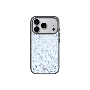 Minimal Shield Texture Compact Shape Little Blue Flowers Imagisnap