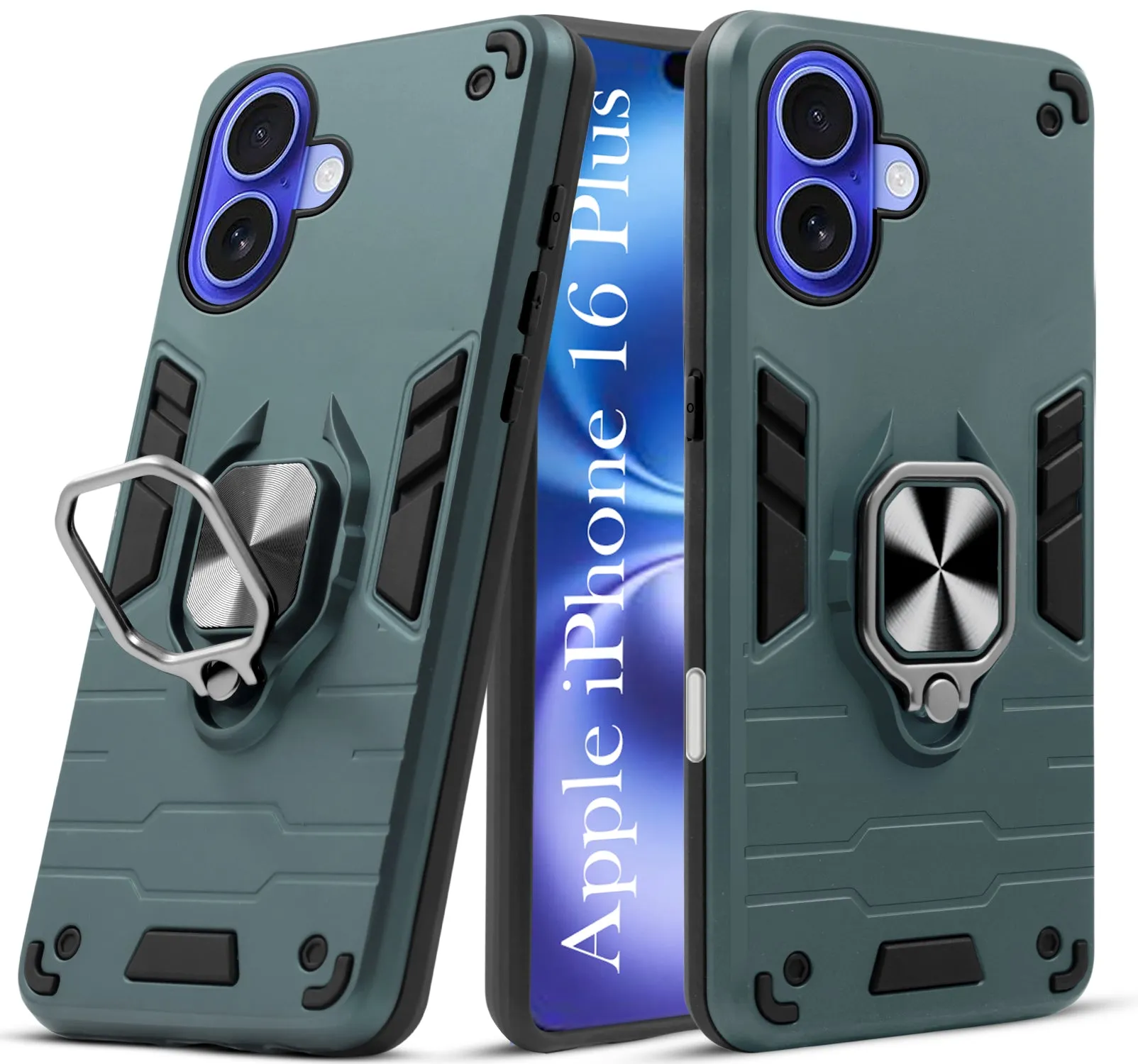 For Apple iPhone 16 Plus Back Cover Case (Shockproof Polycarbonate Dual Layer Hybrid Armor) Protective Material Hybrid Detail
