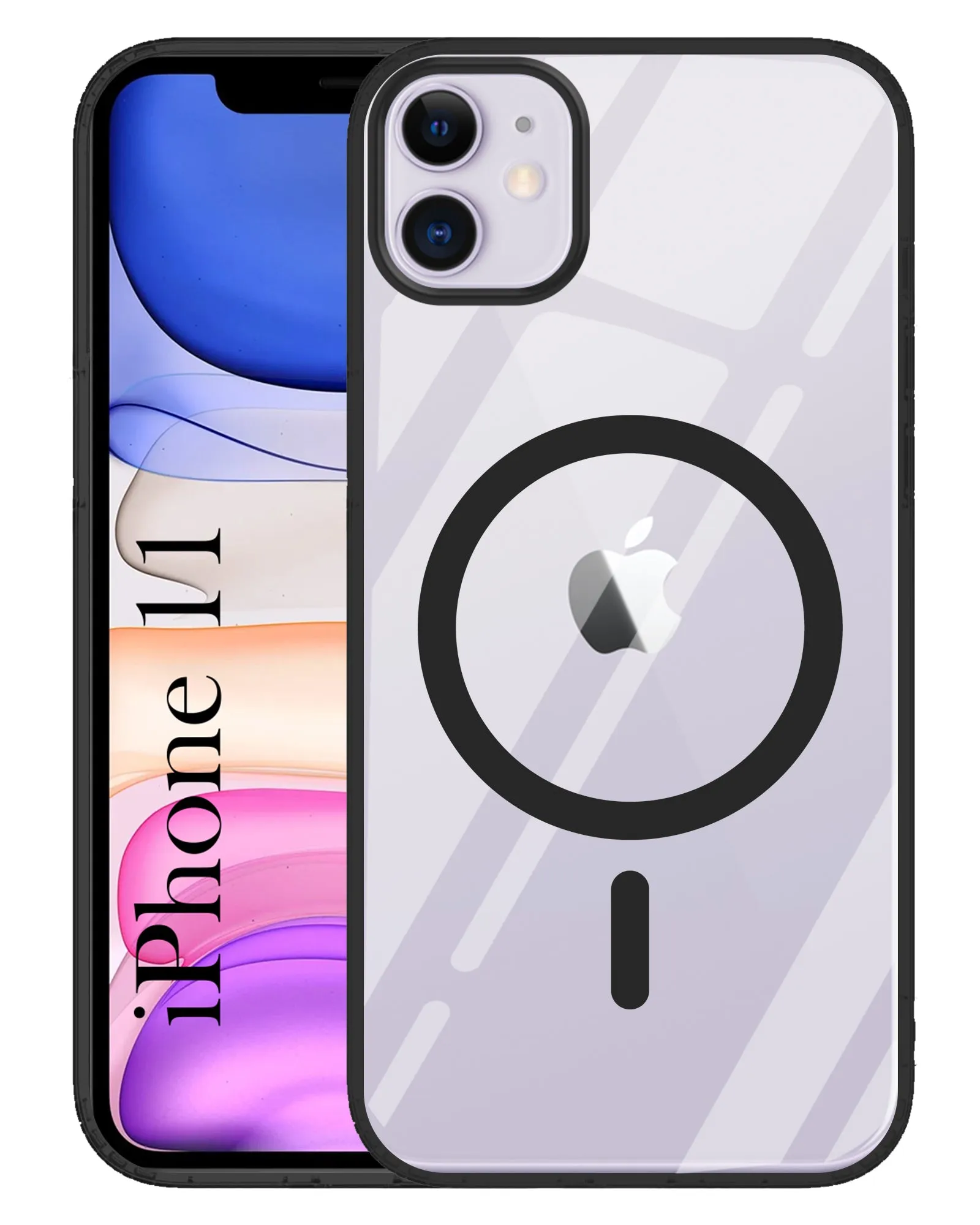 For Apple iPhone 11 Back Cover Case ( Black MagSafe Compatible Wireless Charging | Hybrid Camera Bump Protection | Shockproof Polycarbonate Material Soft Layer