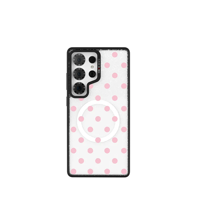 Polished Texture Finish Pink Polka Dots Imagisnap