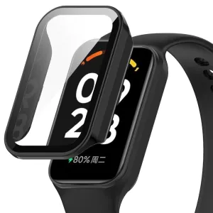 Xiaomi Smart Band 8 Active Hard Case with Glass (Black) Cycling Armor Fitness Tracker Compatible