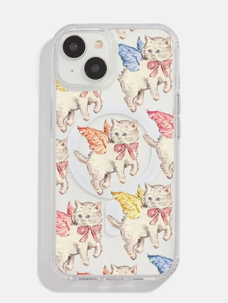 Fashion Forward Polished Finish Texture Sophie Amelia Creates x Skinnydip Angel Kittens MagSafe iPhone Case