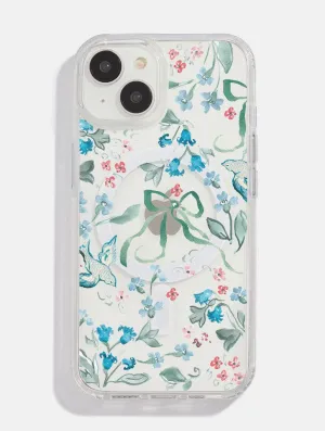 High End Look Fashion Look Sophie Amelia Creates x Skinnydip Blue & Coral Meadow MagSafe iPhone Case
