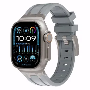 Apple Watch Luxury Liquid Silicone Strap (Dark Grey/Titanium) Durable build design