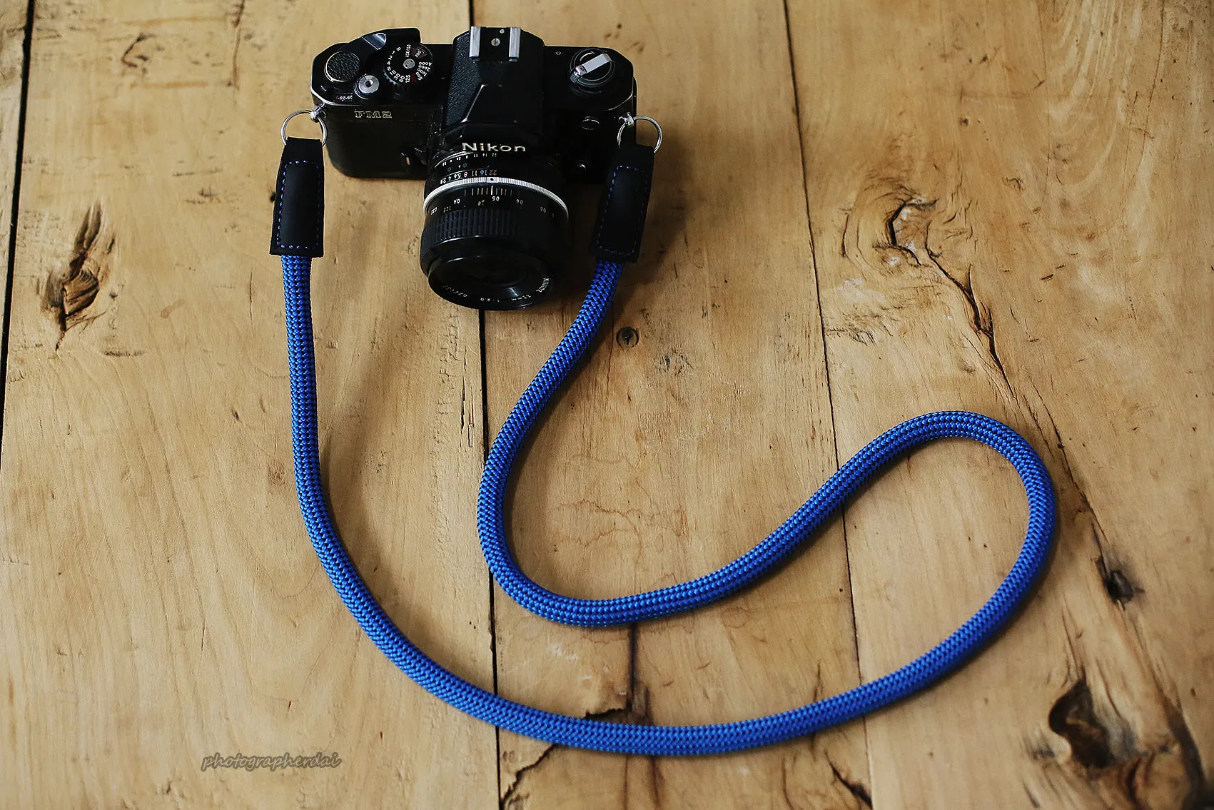Camera Strap Handmade Space Blue Climbing Rope &Windmup.com Plastic Hook Adult Band
