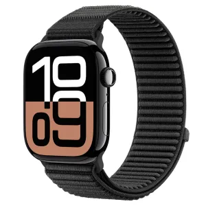 Strap-it Apple Watch Wave Nylon Strap (Black) Flexible Adjustment