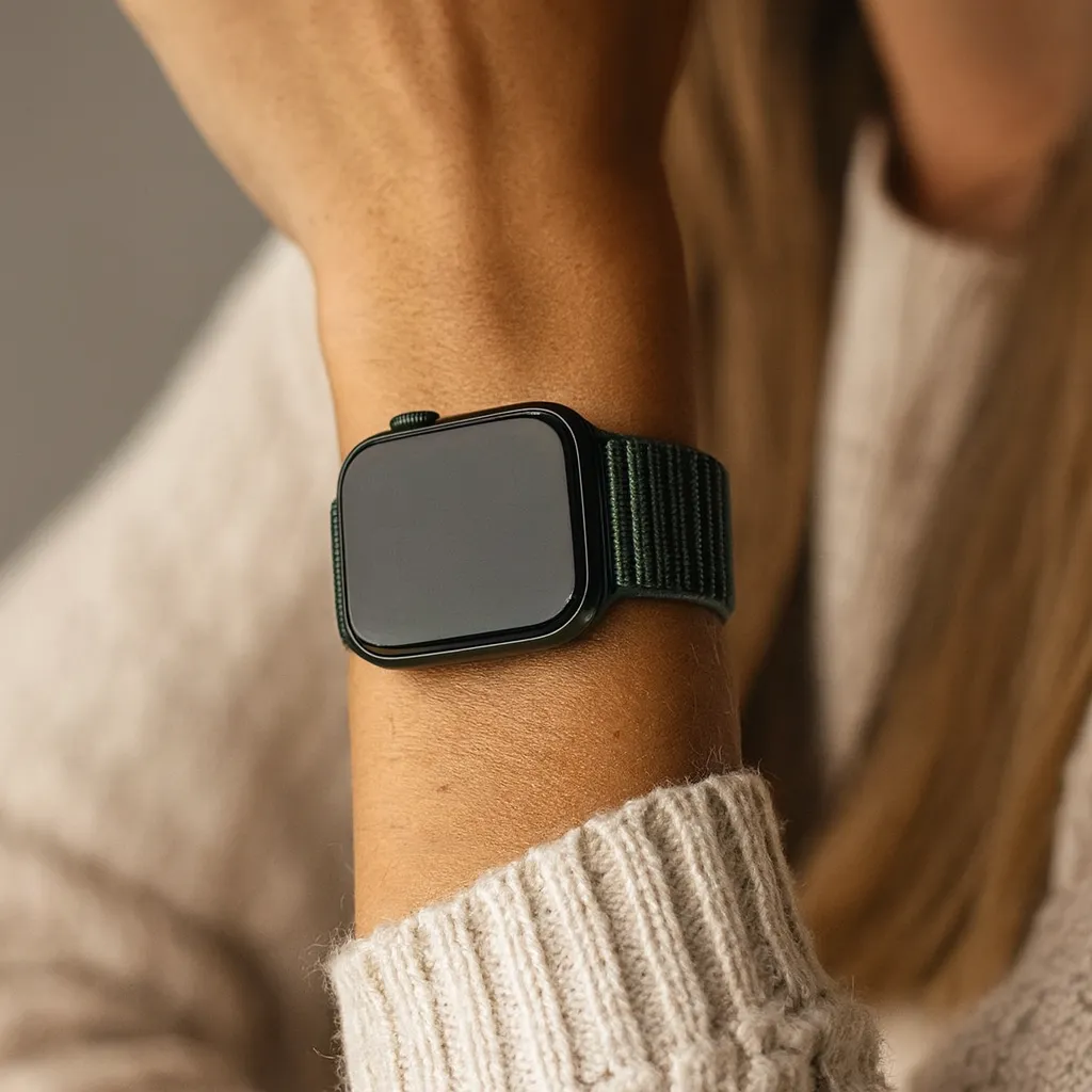 Strap-it Apple Watch Wave Nylon Strap (Dark Green) Stylish Detail