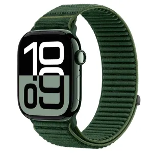 Luxury Texture Everyday Comfort Strap-it Apple Watch Wave Nylon Strap (Dark Green)
