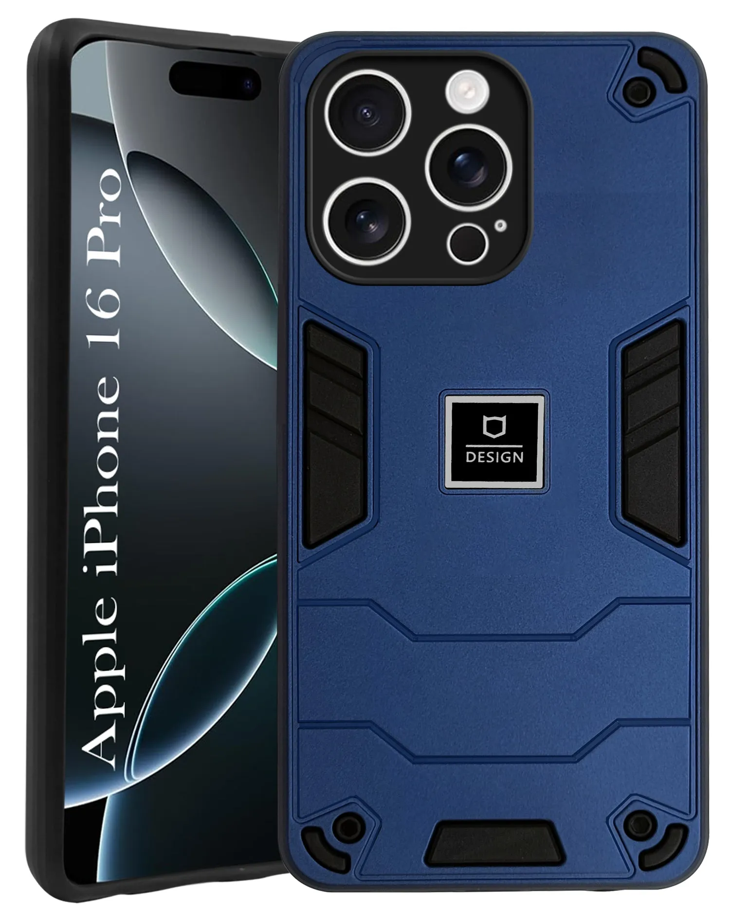 For Apple iPhone 16 Pro Back Cover Case (Lightweight Hybrid Shockproof Polycarbonate) Stylish Detail Layer Urban Texture