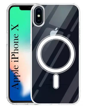 For Apple iPhone X Back Cover Case ( MagSafe Compatible Wireless Charging | Hybrid Camera Bump Protection | Shockproof Polycarbonate Material) Rugged Finish Sporty Appeal