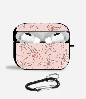 Petal Sketch Aipods Glass Case compact neon pocket airpods protector Creative Handy Shell