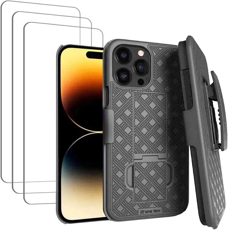 Apple iPhone 15 Pro Max Belt Clip Holster Phone Case Clear Edge