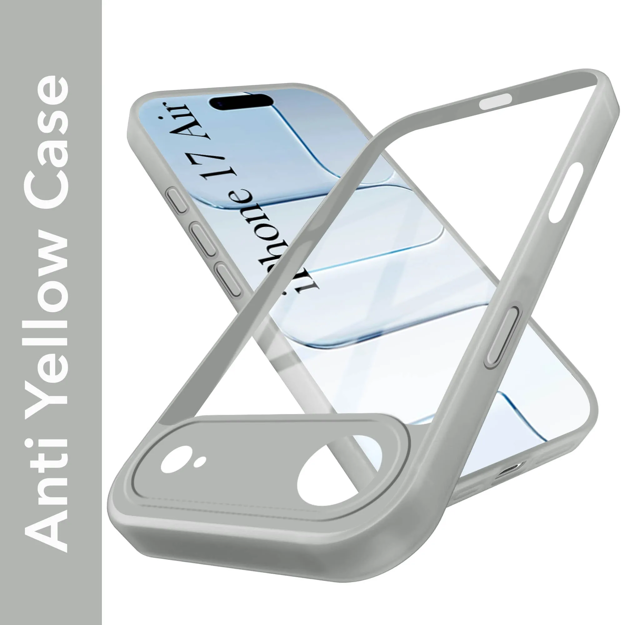 For Apple iPhone 17 Air Back Cover Case (Lifetime Anti Yellow | Anti Scratch | Crystal Clear Shockproof) Hybrid Texture Design Protective Detailing Edge