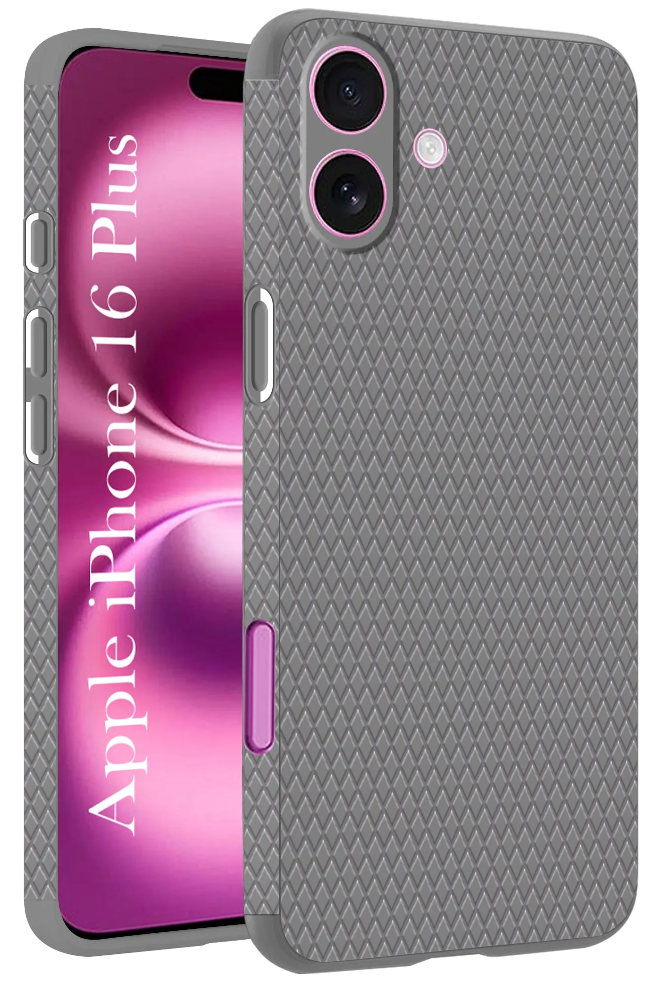 For Apple iPhone 16 Plus Back Cover Case (Liquid Silicone | Side Grip | Camera Protection) Durable Pattern Texture