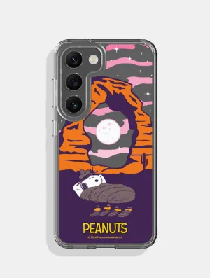 Marble Pattern Matte Texture Peanuts x Skinnydip Snoopy Camping Android Case