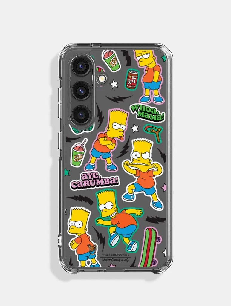 The Simpsons X Skinnydip Bart Simpson Sticker Android Case Durable Surface Design