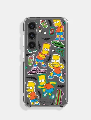 Hybrid Finish Texture Flexible Grip Texture The Simpsons X Skinnydip Bart Simpson Sticker Android Case