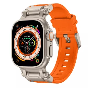 Apple Watch 'Explorer' TPU Strap (Orange with Titanium) Outdoor Fashion Fit
