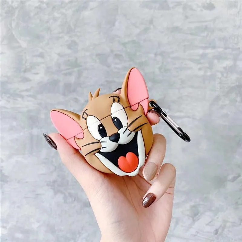 TOM & JERRY SILICONE AIRPODS CASE COVER FOR 1/2, 3 AND AIRPODS PRO Fashion Compact Shell