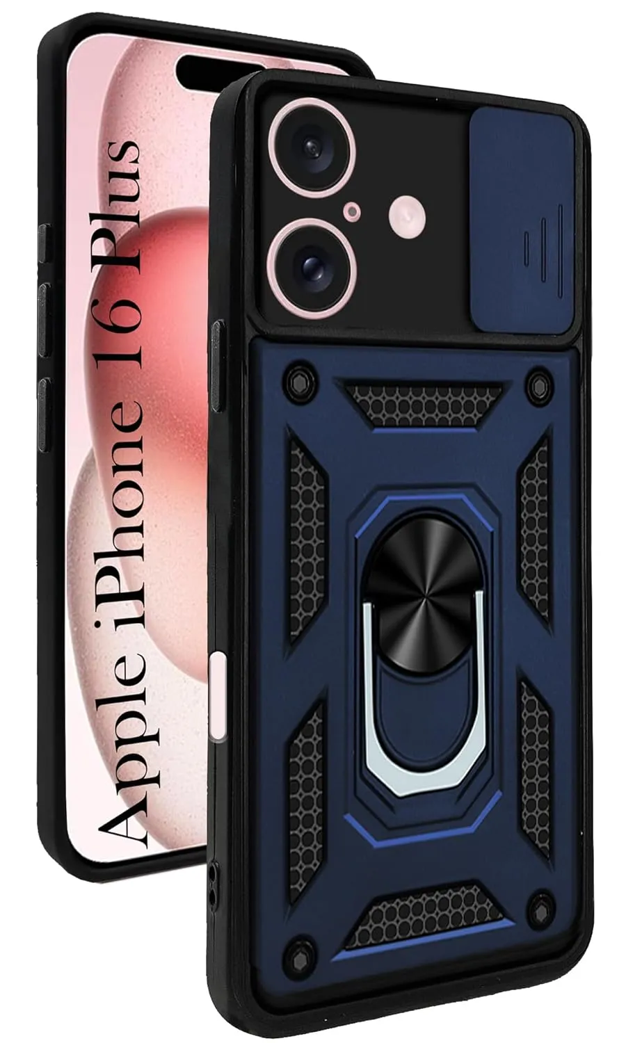 Soft Detail Layer Elegant Layer Texture For Apple iPhone 16 Plus Back Cover Case (Hybrid Dual Armor Polycarbonate)