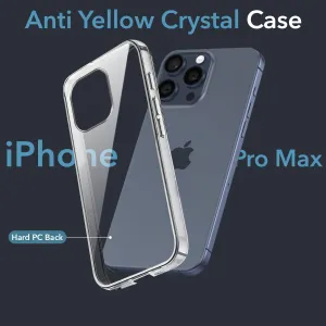 Hand Feel For Apple iPhone 15 Pro Max Back Cover Case (Hard Anti Yellow Clear Case | Drop & Camera Protection | Shockproof Polycarbonate)