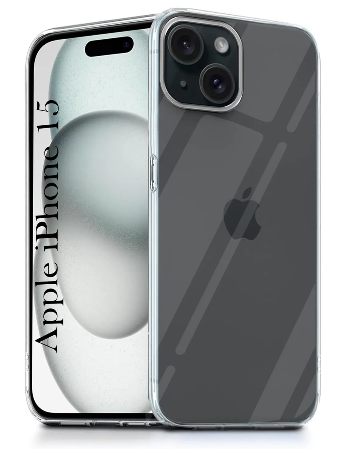 Crystal Finish For Apple iPhone 15 Back Cover ( Silicone Clear Shockproof Case with Camera Protection | Soft and Flexible | Transparent)