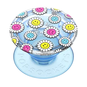 Clip Trio Grip Translucent Blue Kawaii Daisies PopGrip