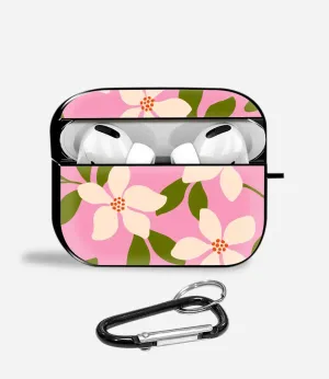 Blush Blossom Aipods Glass Case Soft Daily Pouch Minimal Carry Bag